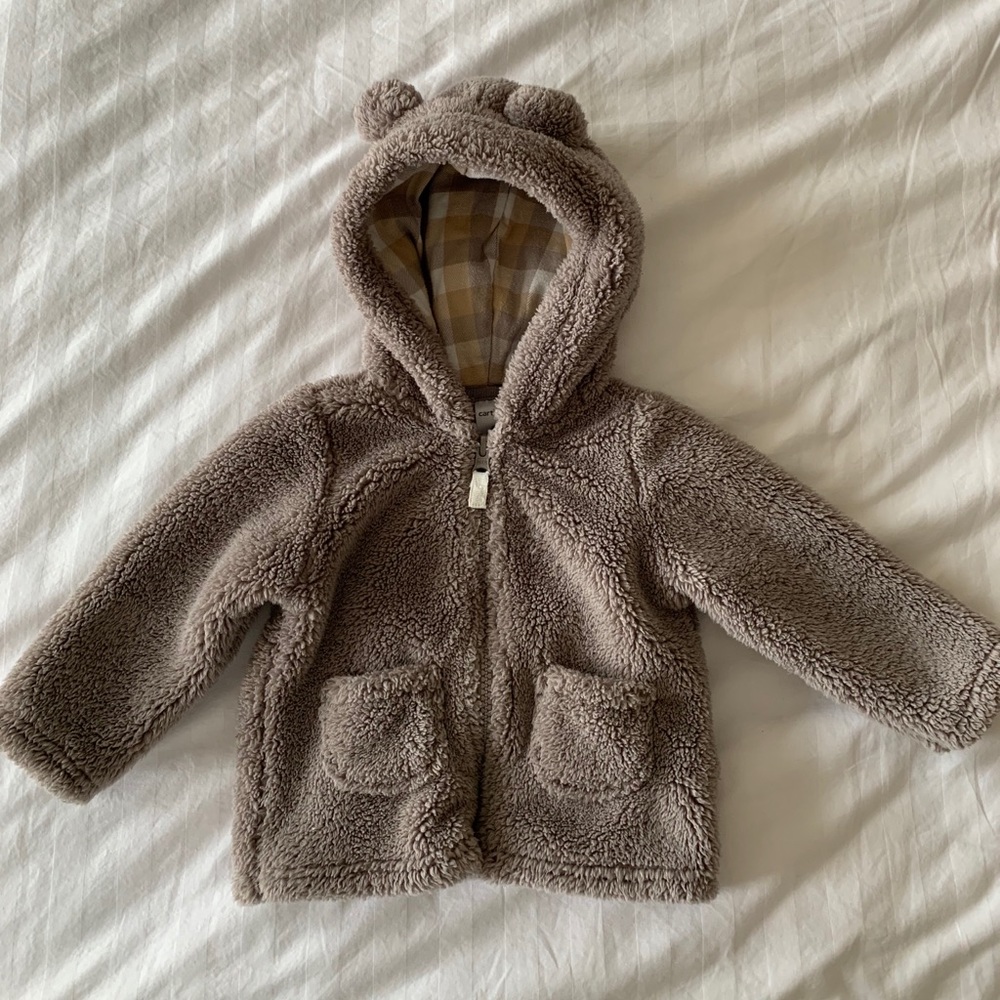 Carter’s TeddyBear Fleece Zip Front Hoodie | 9M